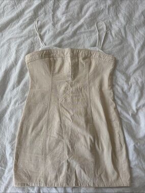 Zara Cream Mini Dress with White Straps